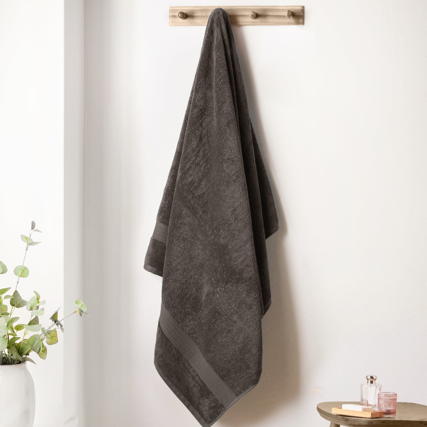 Bianca Supima Cotton Bath Towels - Charcoal