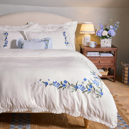 Cath Kidston Forget Me Knot Floral Duvet Cover Set - White/Blue
