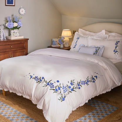 Cath Kidston Forget Me Knot Floral Duvet Cover Set - White/Blue
