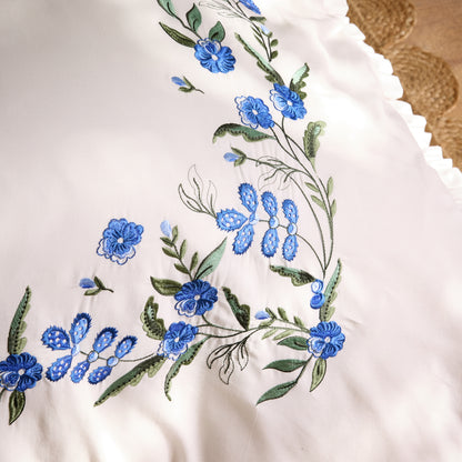 Cath Kidston Forget Me Knot Floral Duvet Cover Set - White/Blue