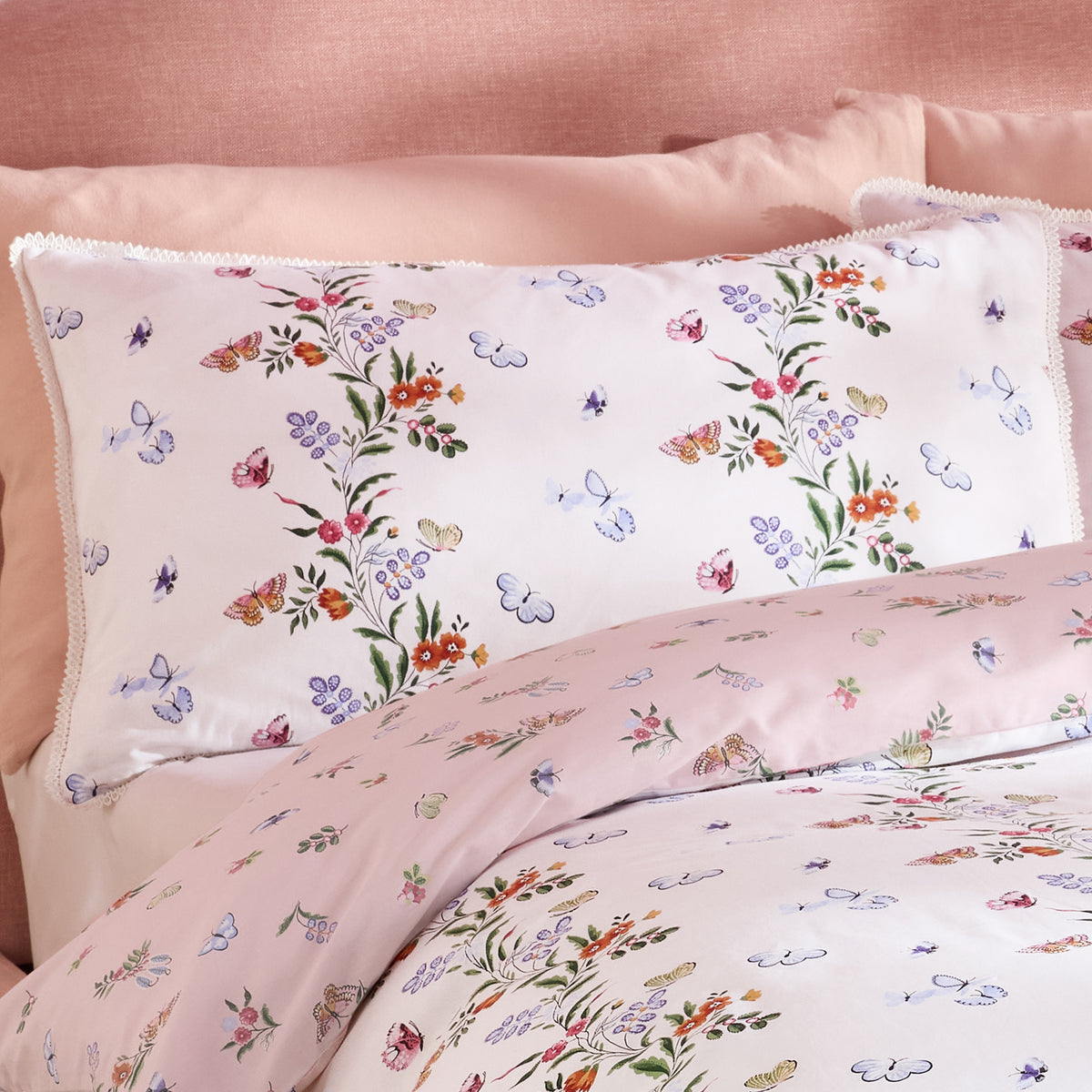 Cath Kidston Flutter Floral Duvet Cover Set - Pink