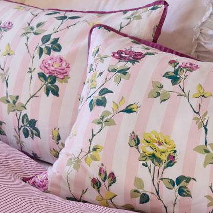 Cath Kidston Climbing Rose Stripe Duvet Cover Set - Pink