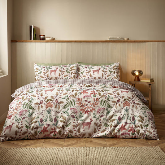 Catherine Lansfield Woodland Stag Duvet Cover Set - Cream