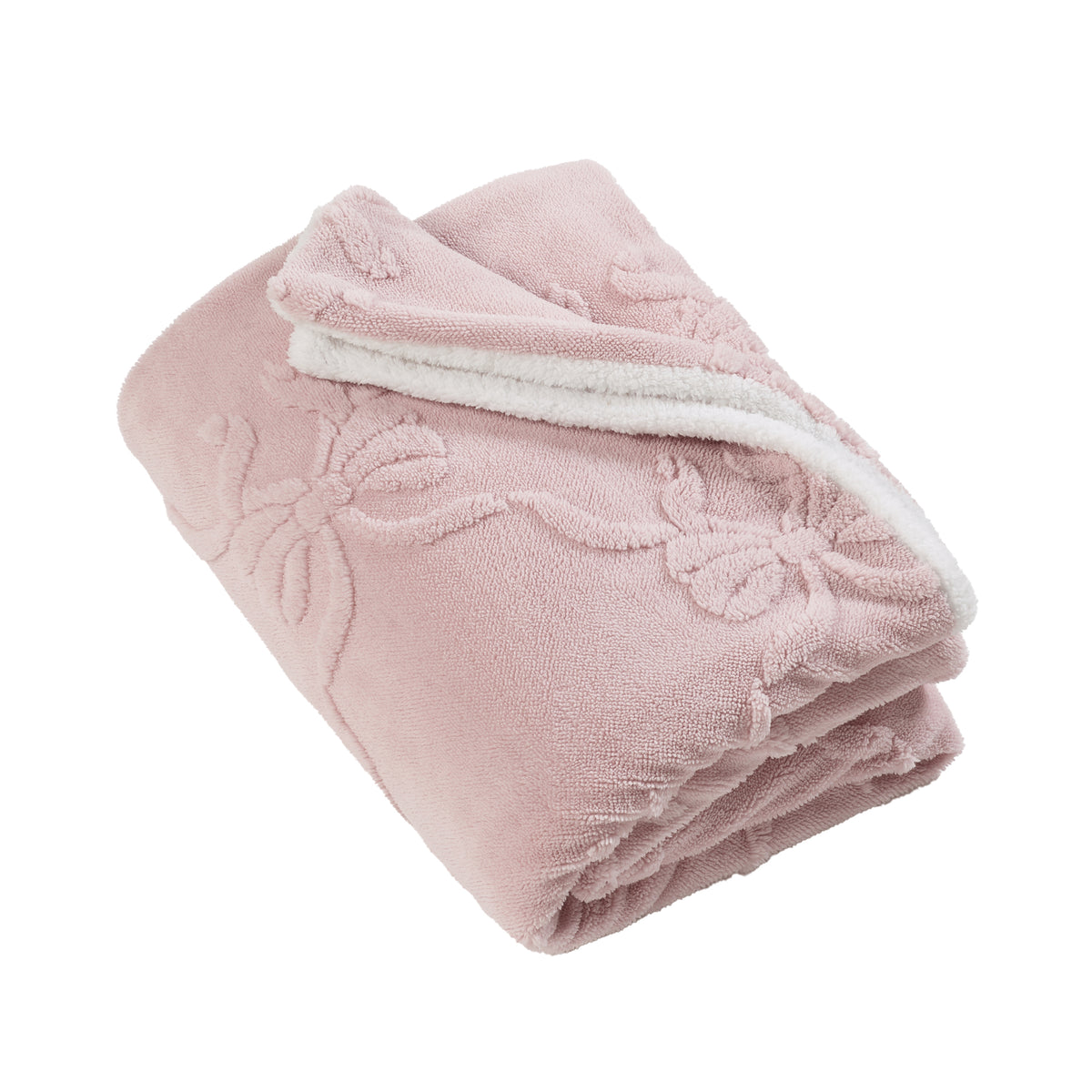 Catherine Lansfield Carved Bow Throw - Pink