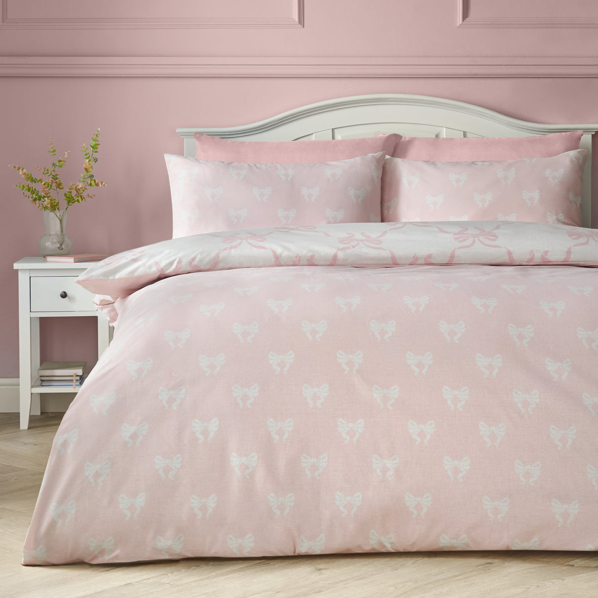 Catherine Lansfield Pretty Bows Duvet Cover Set - Pink