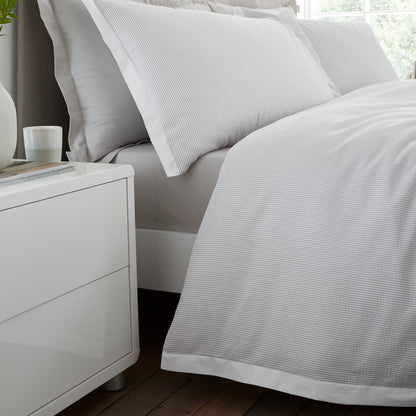 Bianca Seersucker Woven Stripe Duvet Cover Set - Grey