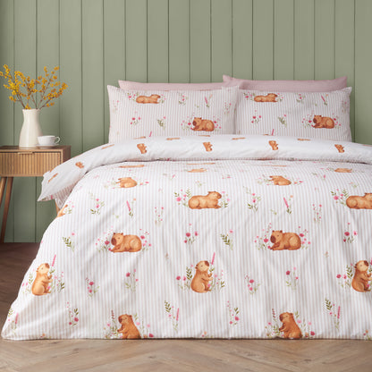 Catherine Lansfield Happy Capybara Duvet Cover Set - Natural
