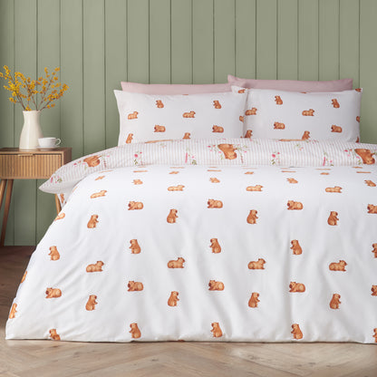 Catherine Lansfield Happy Capybara Duvet Cover Set - Natural