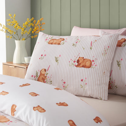 Catherine Lansfield Happy Capybara Duvet Cover Set - Natural