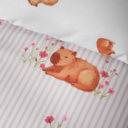 Catherine Lansfield Happy Capybara Duvet Cover Set - Natural