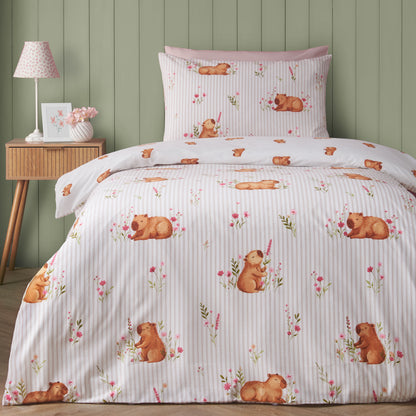Catherine Lansfield Happy Capybara Duvet Cover Set - Natural
