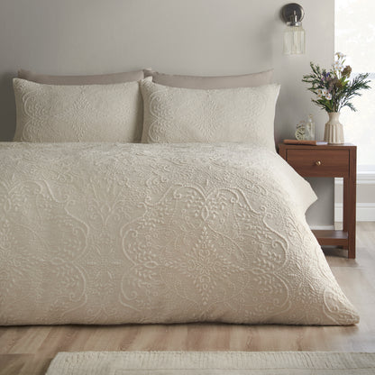 Catherine Lansfield Amelia Jacquard Duvet Cover Set - Cream