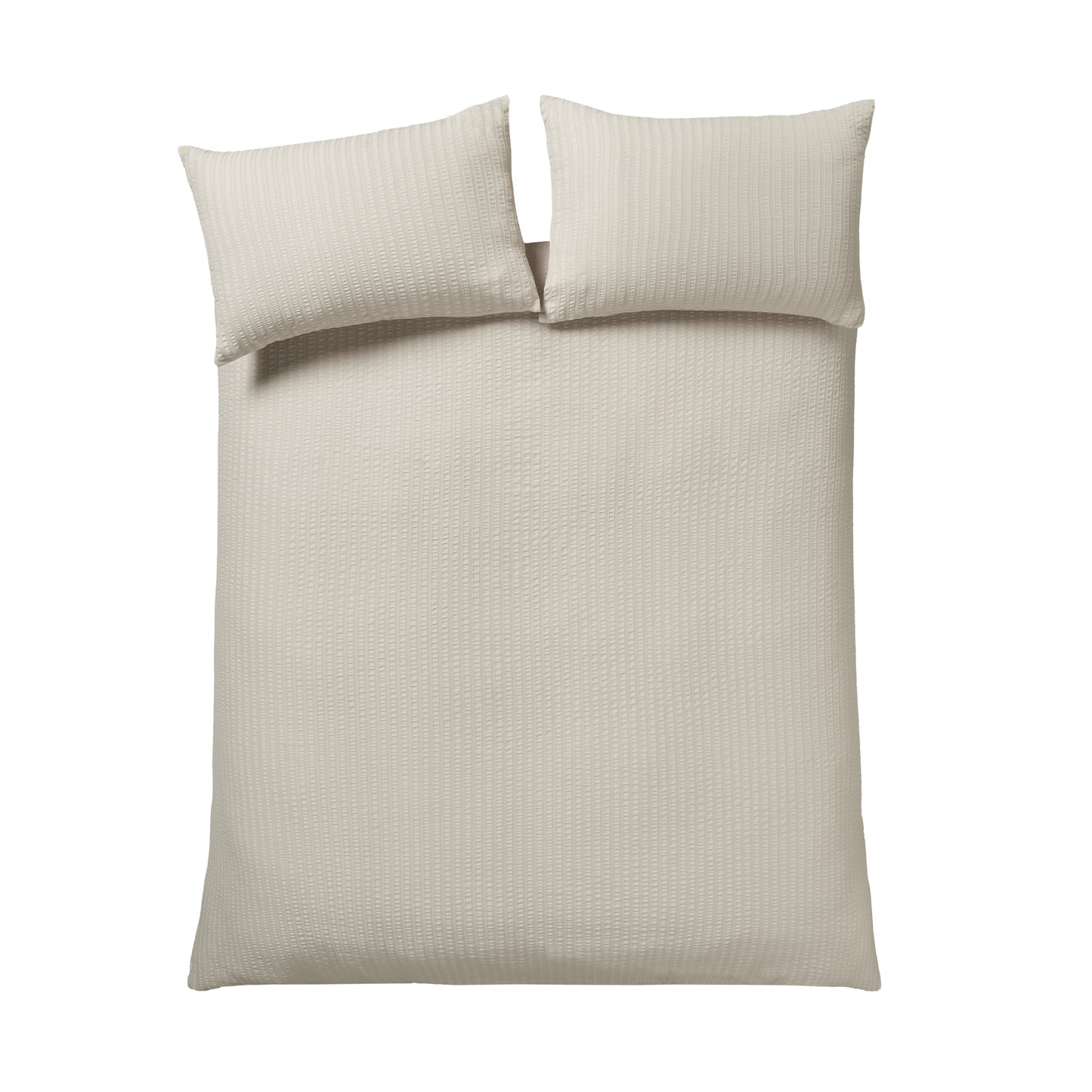 Catherine Lansfield Stripe Seersucker Duvet Cover Set - Natural