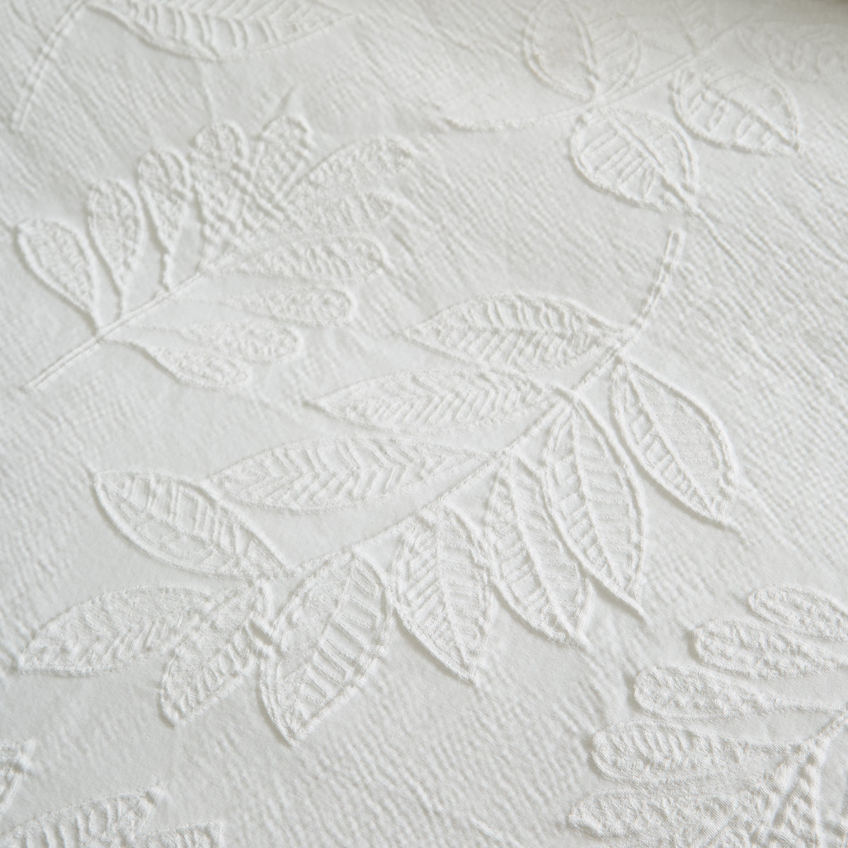 Catherine Lansfield Jacquard Leaves Duvet Cover Set - White
