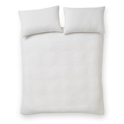Catherine Lansfield Jacquard Leaves Duvet Cover Set - White