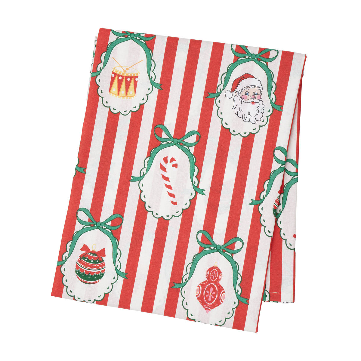 Catherine Lansfield Christmas Vintage Stripe Table Cloth - Red