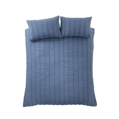 Pineapple Elephant Waffle Seersucker Duvet Cover Set - Blue