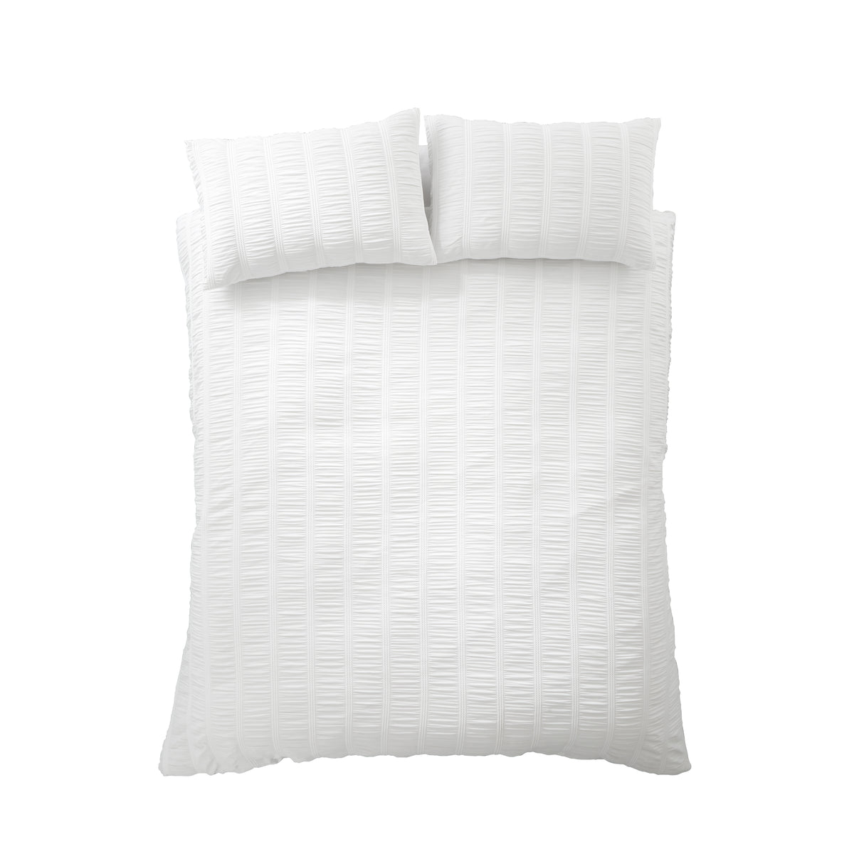 Pineapple Elephant Waffle Seersucker Duvet Cover Set - White