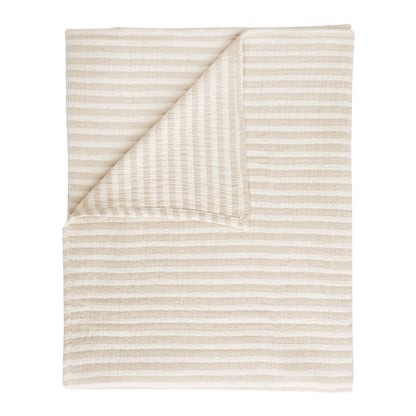 Bianca Cotton Muslin Stripe Throw - Natural