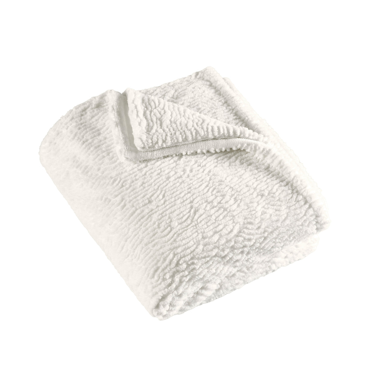 Catherine Lansfield Textured Wave Faux Fur Throw - Cream