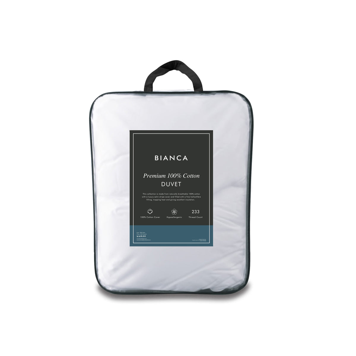 Bianca Premium 100% Cotton Duvet 4.5 Tog