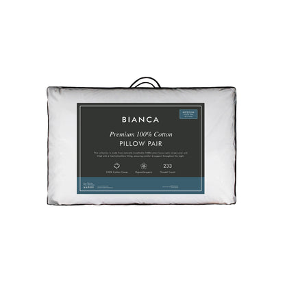Bianca Premium 100% Cotton Pillows (Pair)