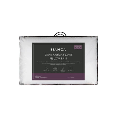 Bianca Goose Feather & Down Pillows (Pair)