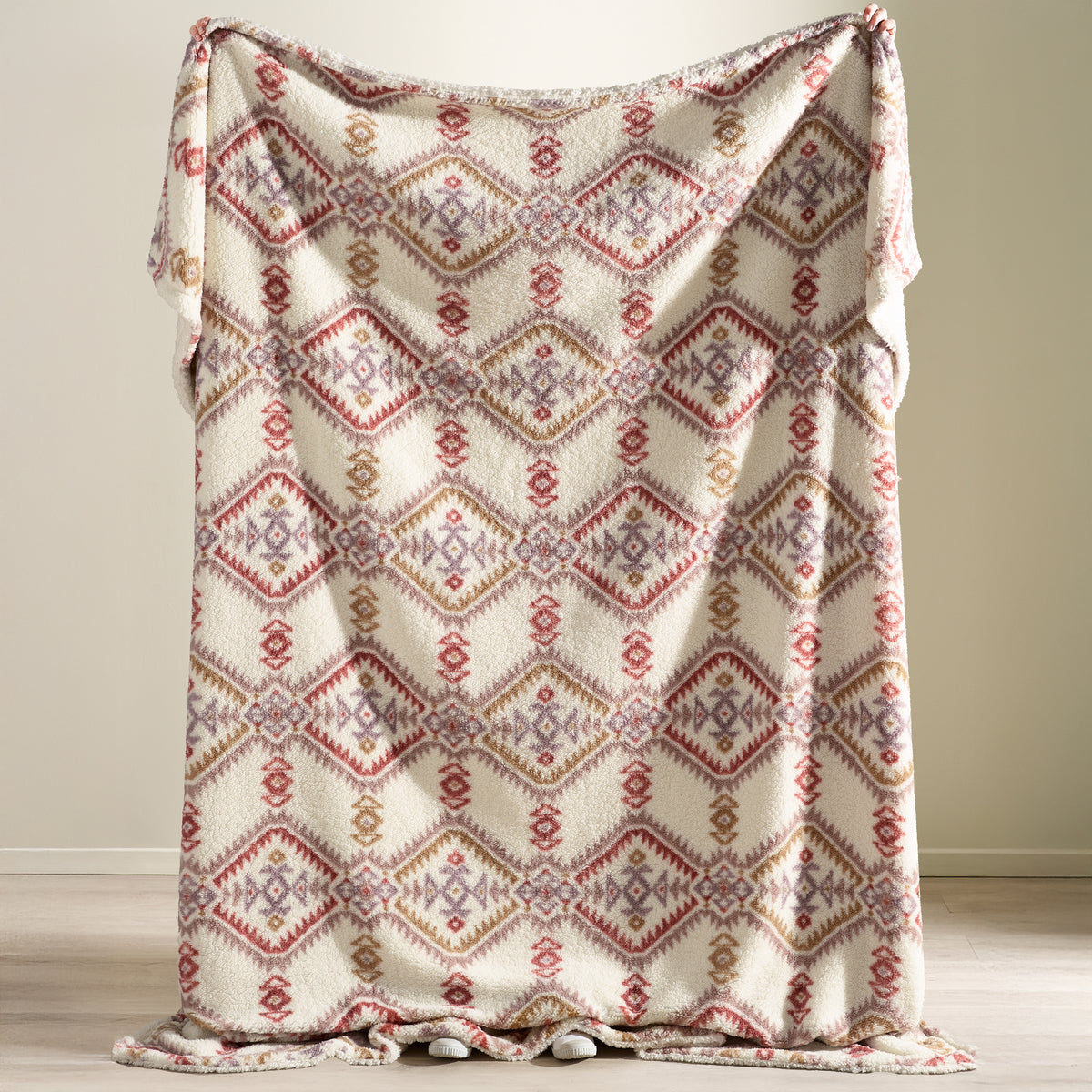Catherine Lansfield Navajo Fleece Throw - Natural