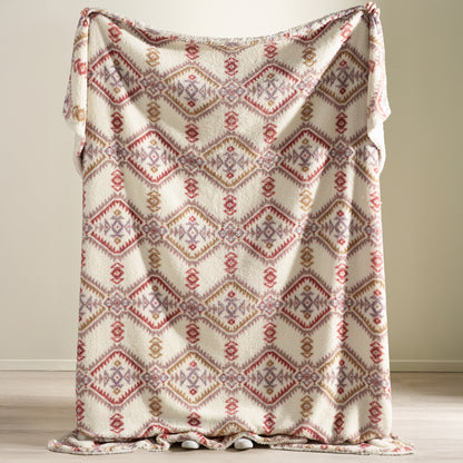 Catherine Lansfield Navajo Fleece Throw - Natural