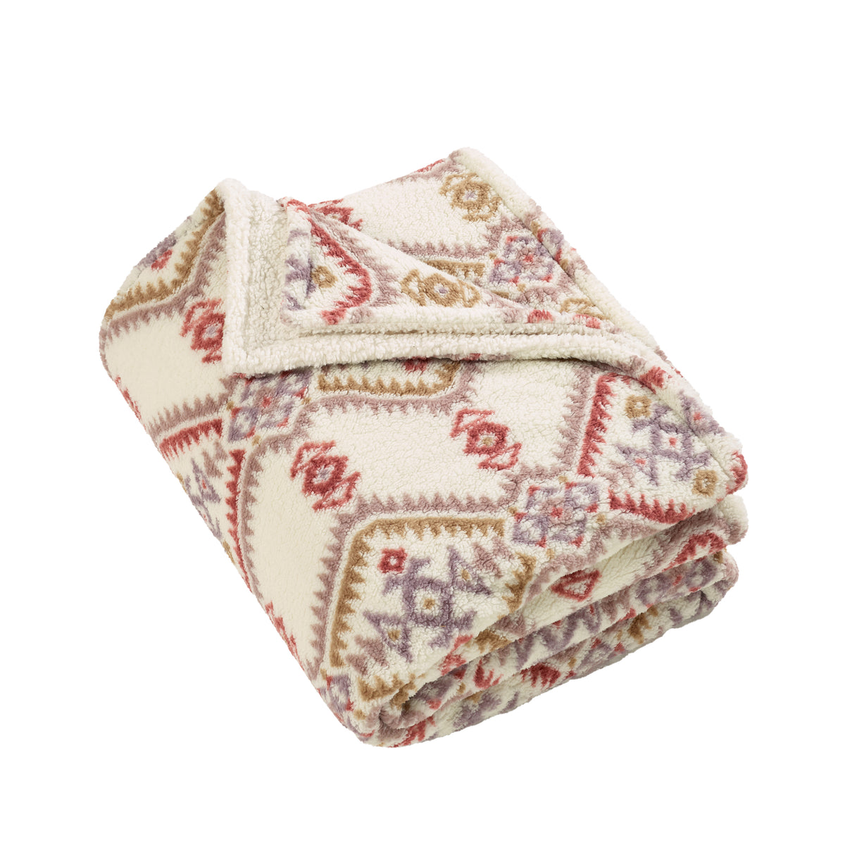 Catherine Lansfield Navajo Fleece Throw - Natural