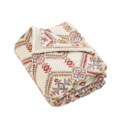 Catherine Lansfield Navajo Fleece Throw - Natural