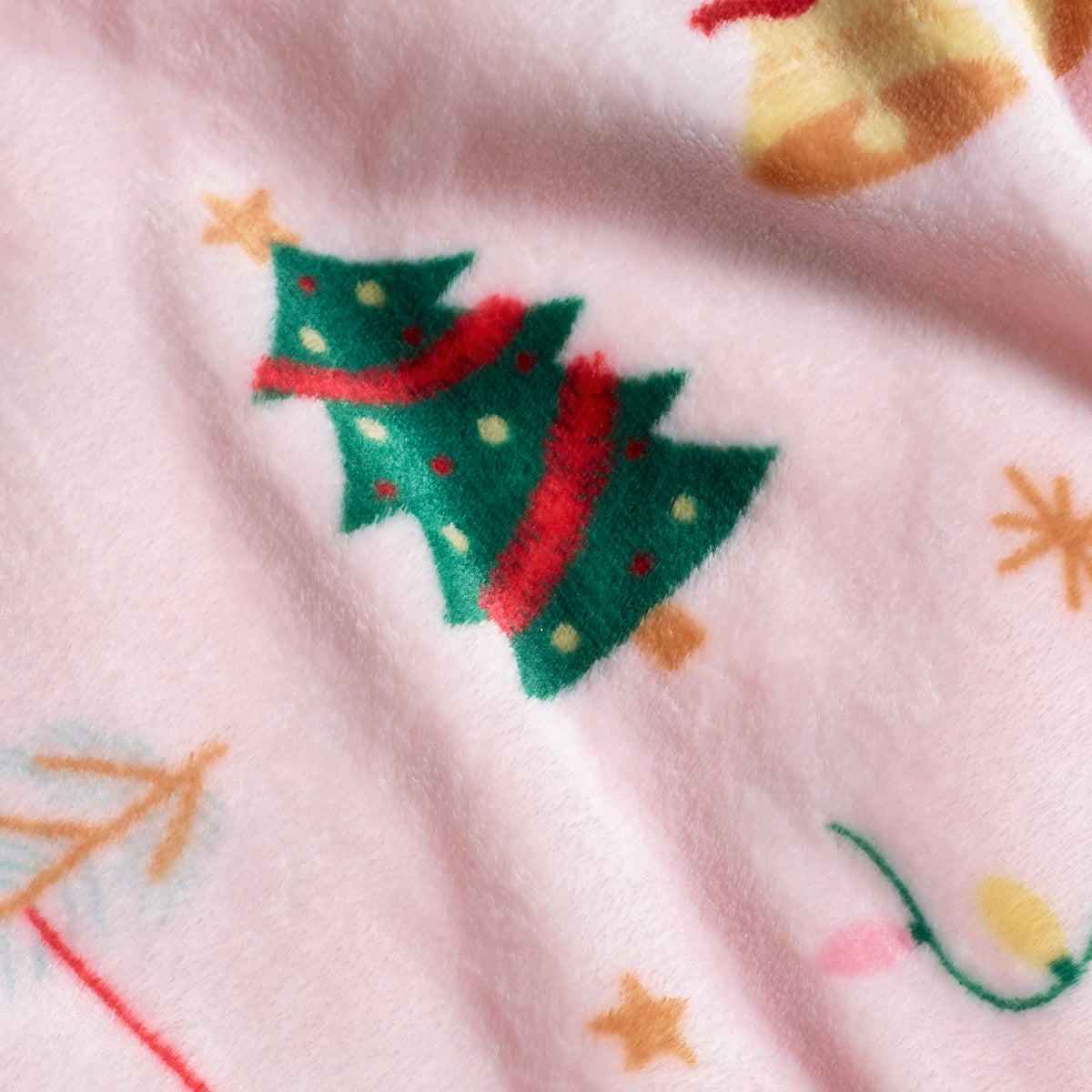 Catherine Lansfield Christmas Happy Holidays Throw - Pink