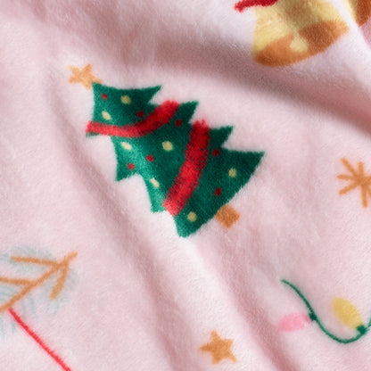 Catherine Lansfield Christmas Happy Holidays Throw - Pink