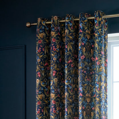 Catherine Lansfield Hedgerow Hopper Eyelet Curtains - Navy