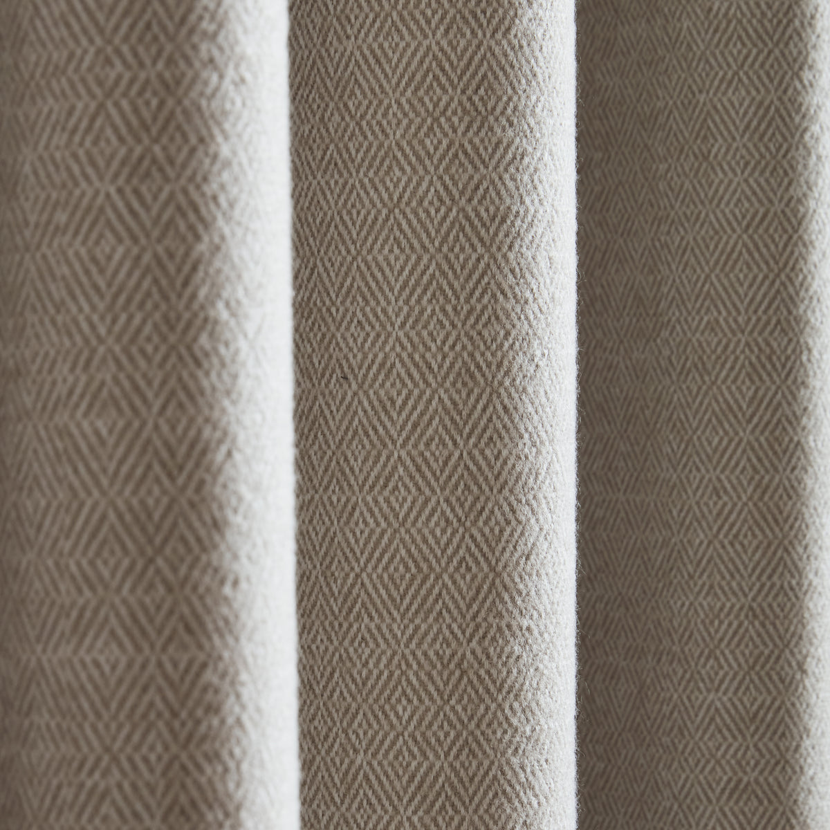 Catherine Lansfield Brushed Texture Ruffle Top Pencil Pleat Curtains - Natural