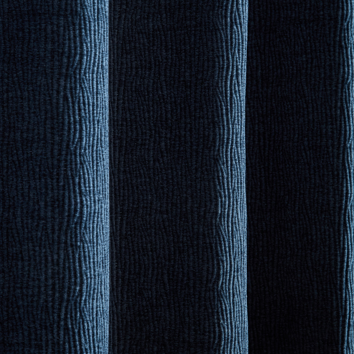 Catherine Lansfield Crinkle Chenille Eyelet Curtains - Blue