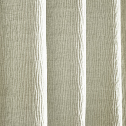 Catherine Lansfield Crinkle Chenille Eyelet Curtains - Natural