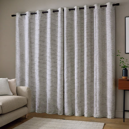 Catherine Lansfield Chunky Boucle Eyelet Curtains - Cream