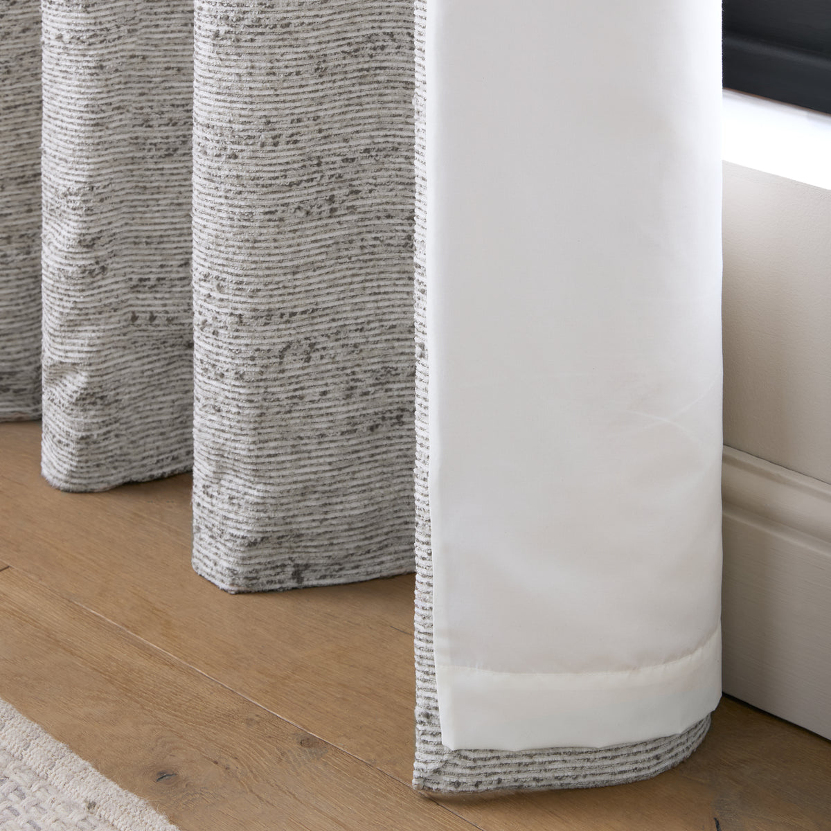 Catherine Lansfield Chunky Boucle Eyelet Curtains - Cream