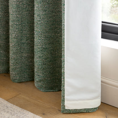 Catherine Lansfield Chunky Boucle Eyelet Curtains - Green
