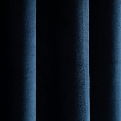 Catherine Lansfield Super Thermal Blackout Matt Velour Eyelet Curtains - Navy