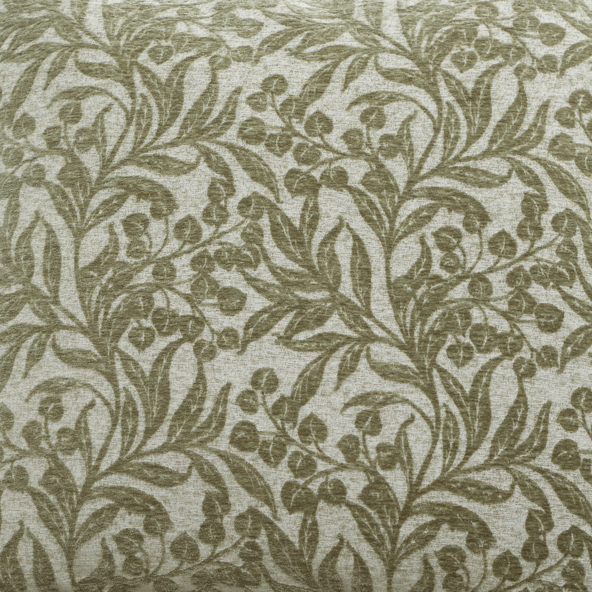 Bianca Chenille Leaves Filled Cushion - Green