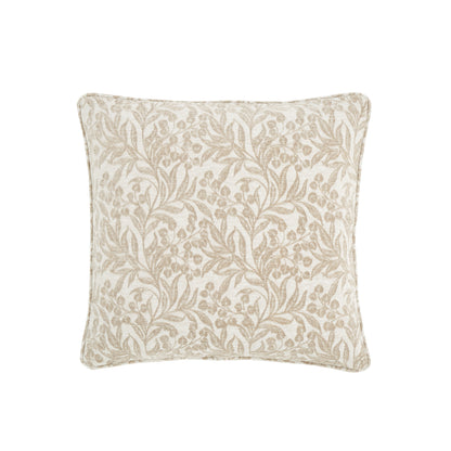 Bianca Chenille Leaves Filled Cushion - Natural
