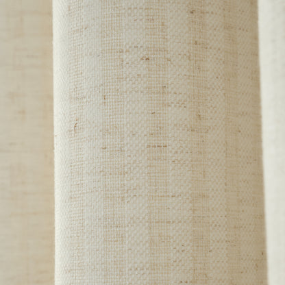 Bianca Chenille Stripe Eyelet Curtains - Cream