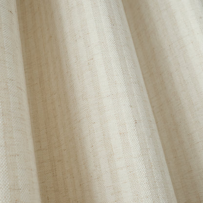 Bianca Chenille Stripe Eyelet Curtains - Cream
