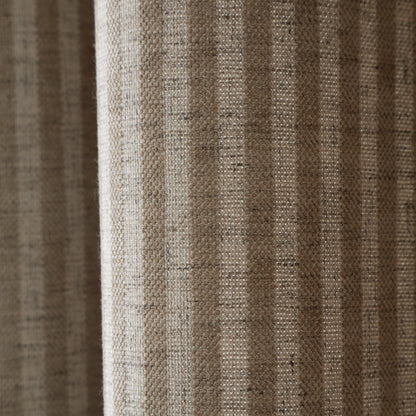 Bianca Chenille Stripe Eyelet Curtains - Natural