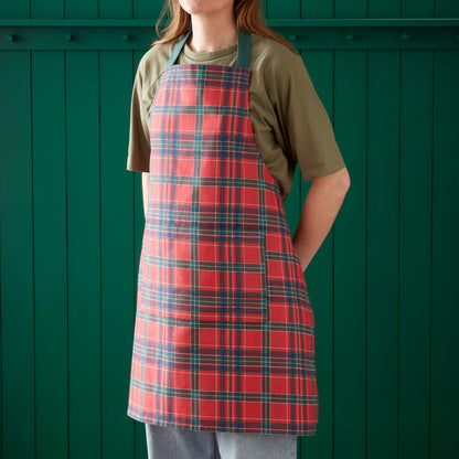 Catherine Lansfield Christmas Tartan Check Apron - Red/Green