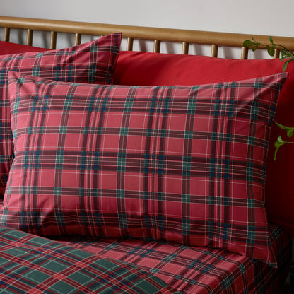 Catherine Lansfield Tartan Check Duvet Cover Set - Red/Green
