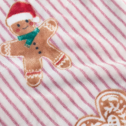 Catherine Lansfield Christmas Gingerbread Stripe Throw - Natural