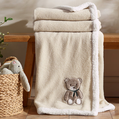Catherine Lansfield Sherpa Teddy Bear Throw - Natural